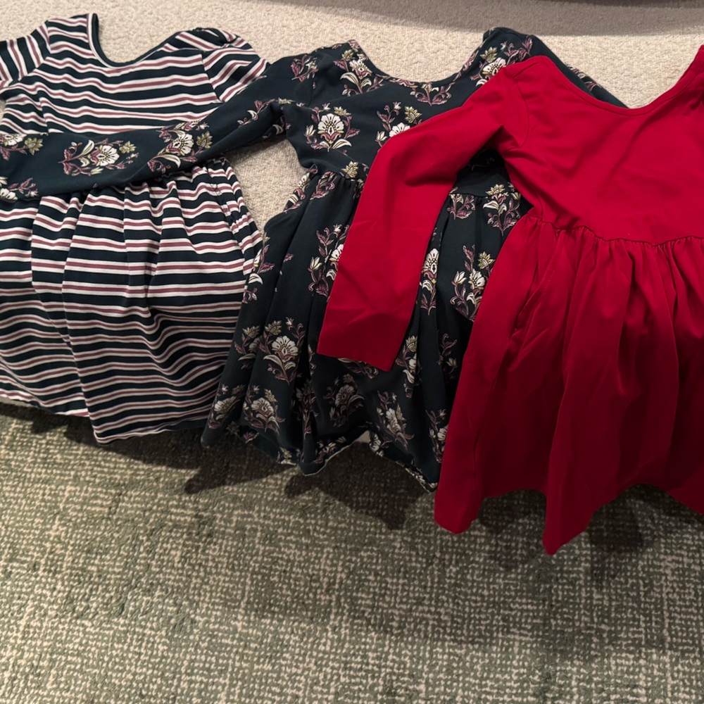 Bundle of 3 Girls Long Sleeve Skater Dresses by Quince